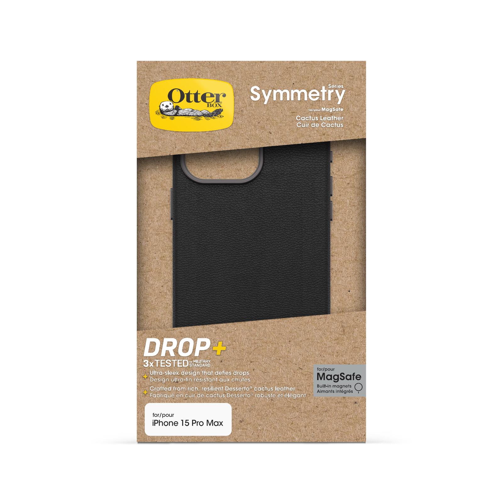 OtterBox Symmetry Cactus Leather Apple 15 iPhone Pro Max Noir Ash - black