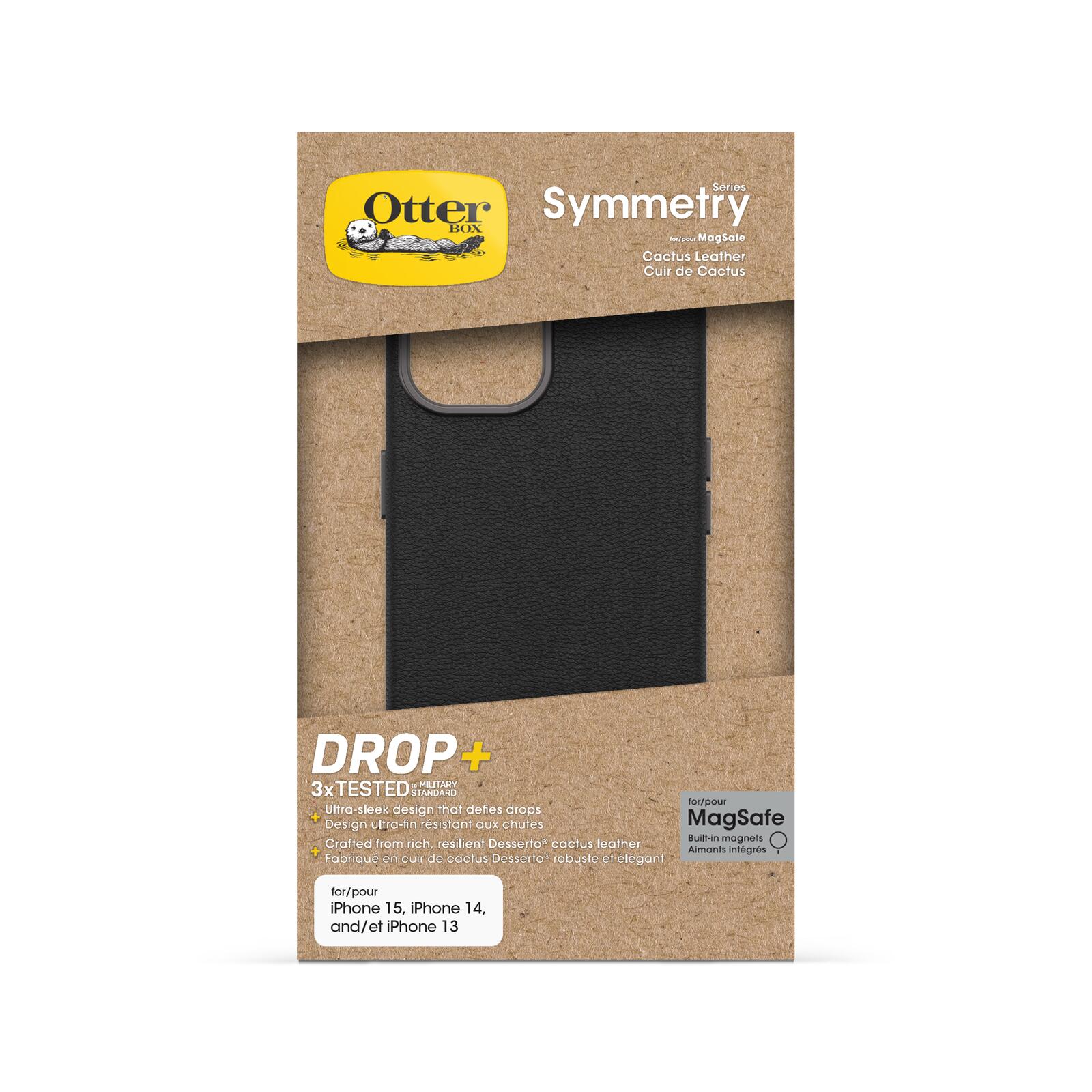 OtterBox Symmetry Cactus Leather für Apple iPhone 15 Noir Ash - black