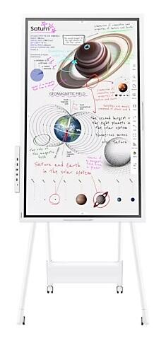 Samsung Flip Pro WM55B Flipchart 138,7 cm 55 Zoll inkl. STN-WM55R rotierbarer Rollenwagen & Tray CY-TF65BBC Anschlussbox