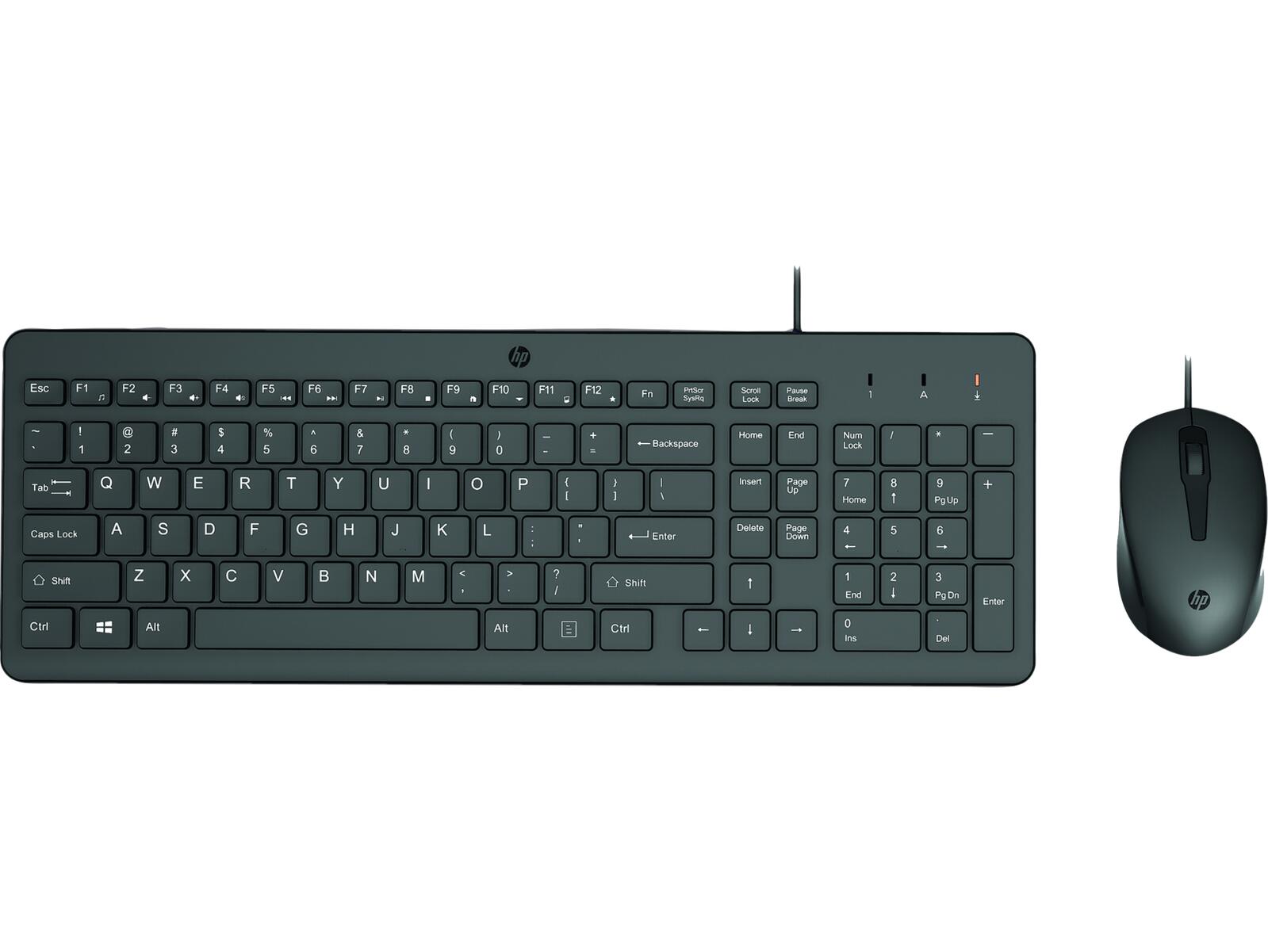 HP 150 Maus und Tastatur (kabelgebunden, schwarz)