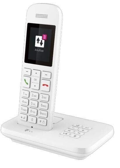 Telekom Sinus A12 Festnetz-Telefon mit Basis und AB Weiss