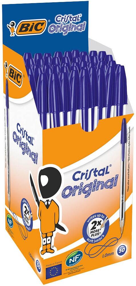 BIC Cristal Medium Kugelschreiber blau 0,4 mm - 50 Stück