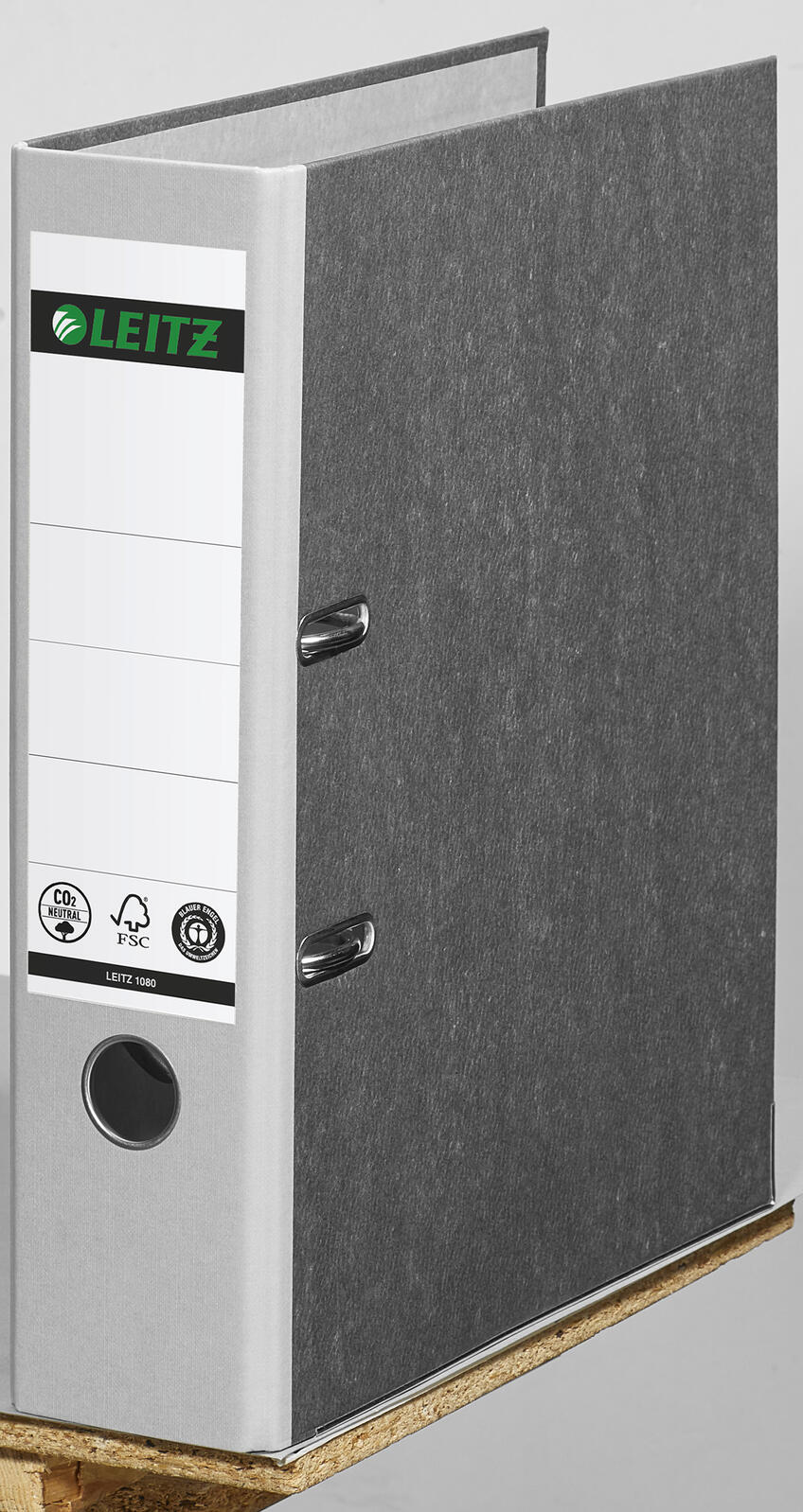 LEITZ Ordner Rückenbreite 8 cm DIN A4 Karton lichtgrau marmoriert