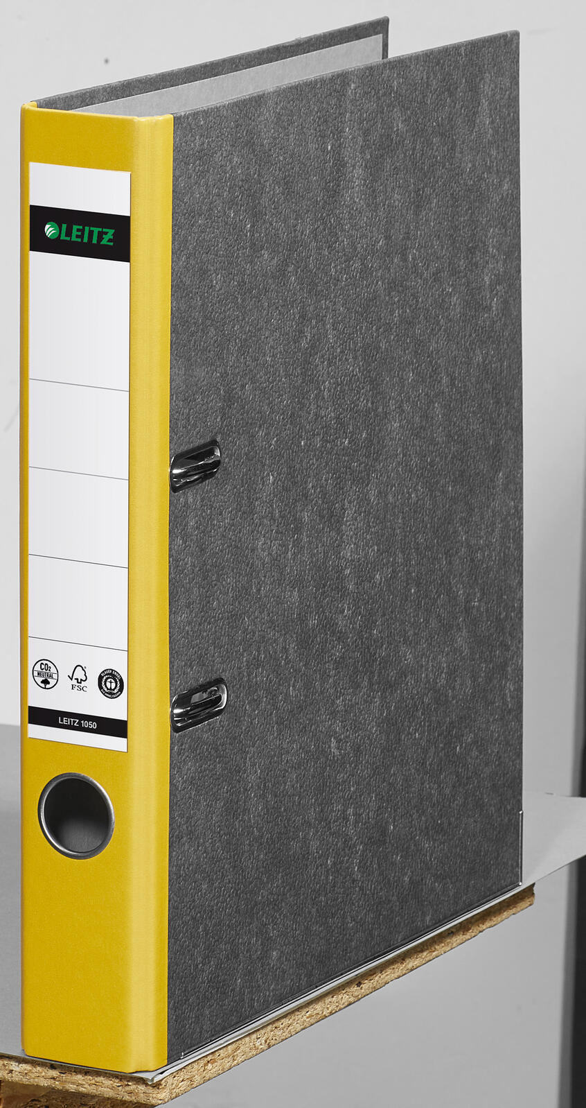 LEITZ Ordner Rückenbreite 5.2 cm DIN A4 Karton gelb marmoriert
