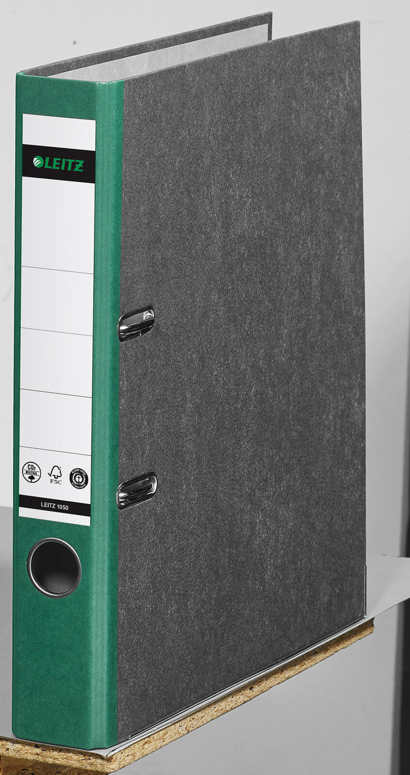 LEITZ Ordner Rückenbreite 5.2 cm DIN A4 Karton grün marmoriert