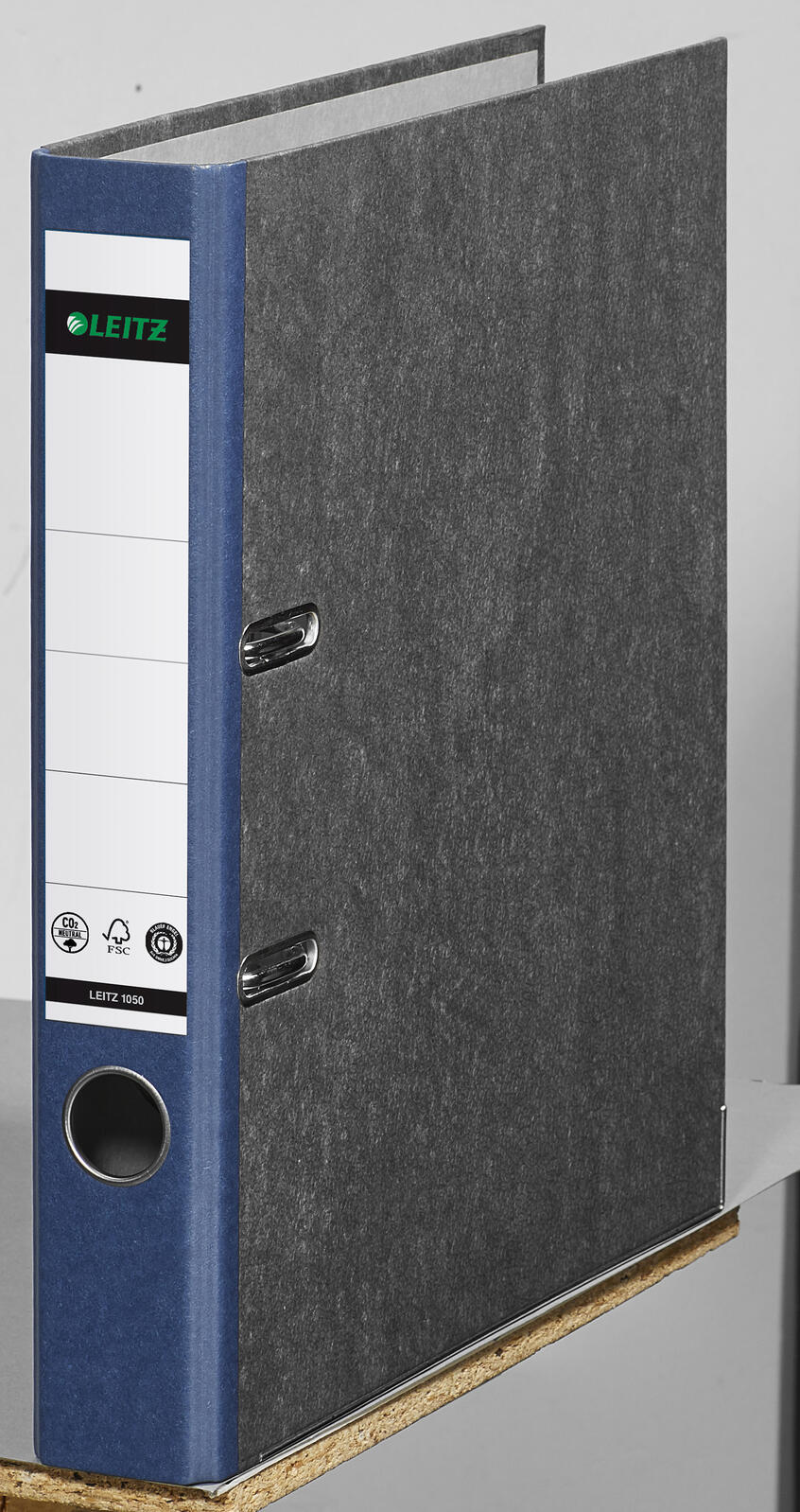 LEITZ Ordner Rückenbreite 5.2 cm DIN A4 Karton blau marmoriert