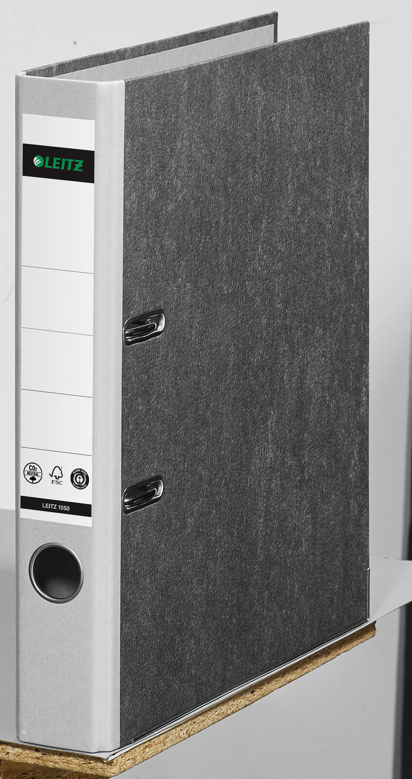 LEITZ Ordner Rückenbreite 5.2 cm DIN A4 Karton lichtgrau marmoriert