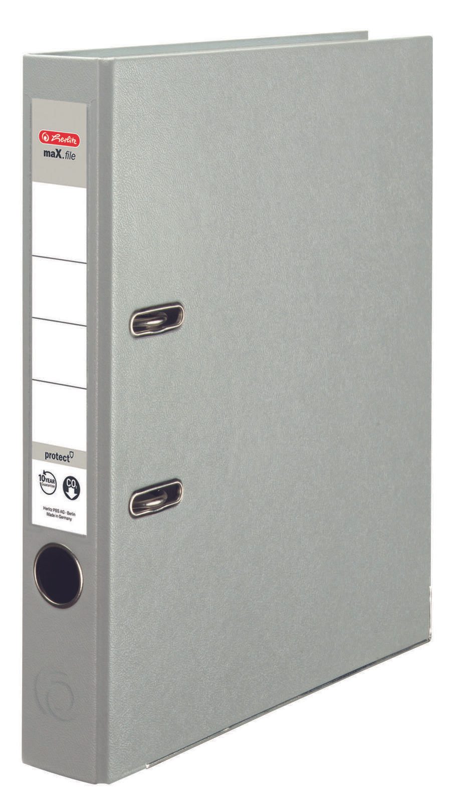 herlitz Ordner Rückenbreite 5 cm DIN A4 Kunststoff grau