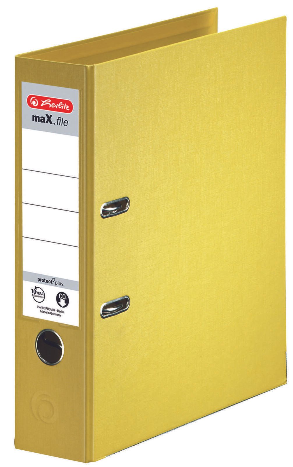 herlitz Ordner Rückenbreite 8 cm DIN A4 Kunststoff gelb