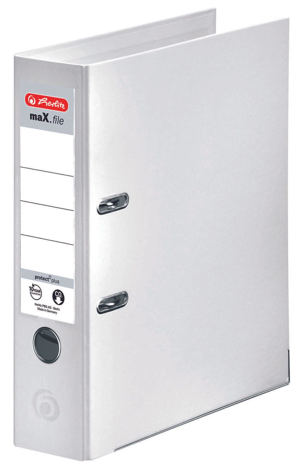 herlitz Ordner Rückenbreite 8 cm DIN A4 Kunststoff weiß