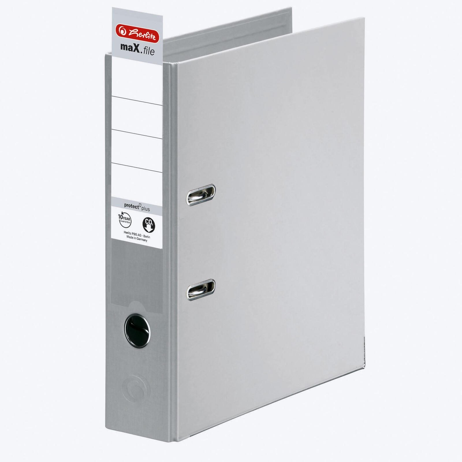 herlitz Ordner Rückenbreite 8 cm DIN A4 Kunststoff grau