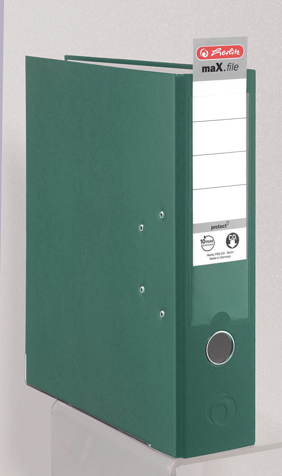 herlitz Ordner Rückenbreite 8 cm DIN A4 Kunststoff grün