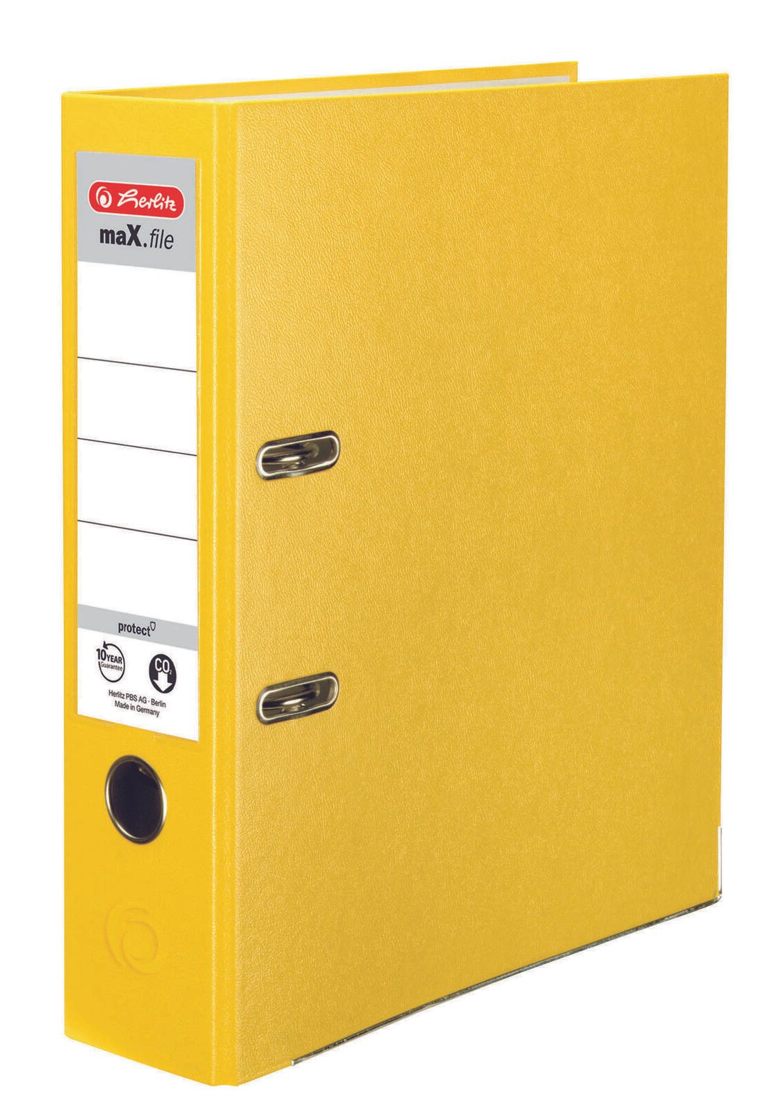 herlitz Ordner Rückenbreite 8 cm DIN A4 Kunststoff gelb