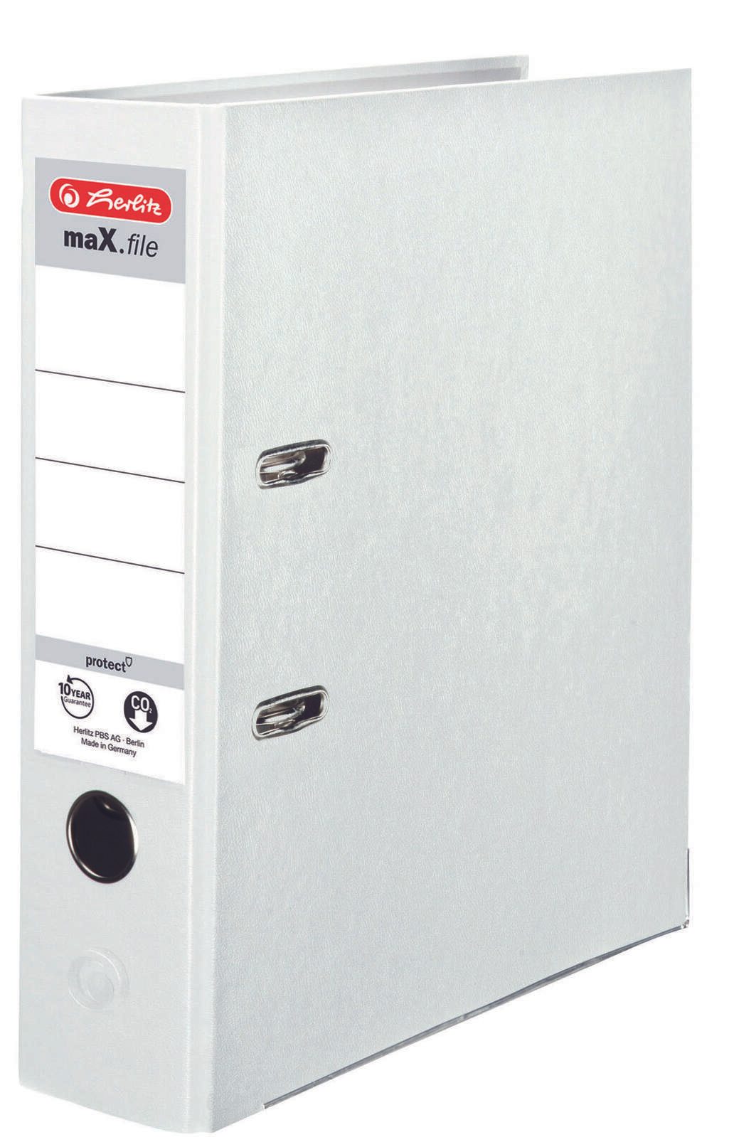 herlitz Ordner Rückenbreite 8 cm DIN A4 Kunststoff weiß