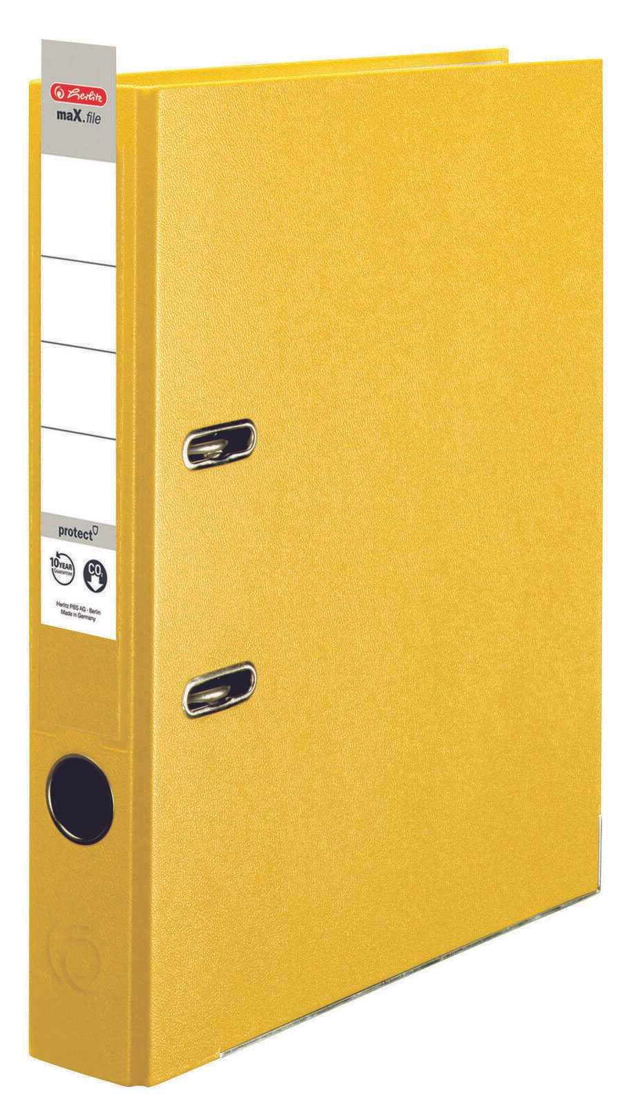 herlitz Ordner Rückenbreite 5 cm DIN A4 Kunststoff gelb