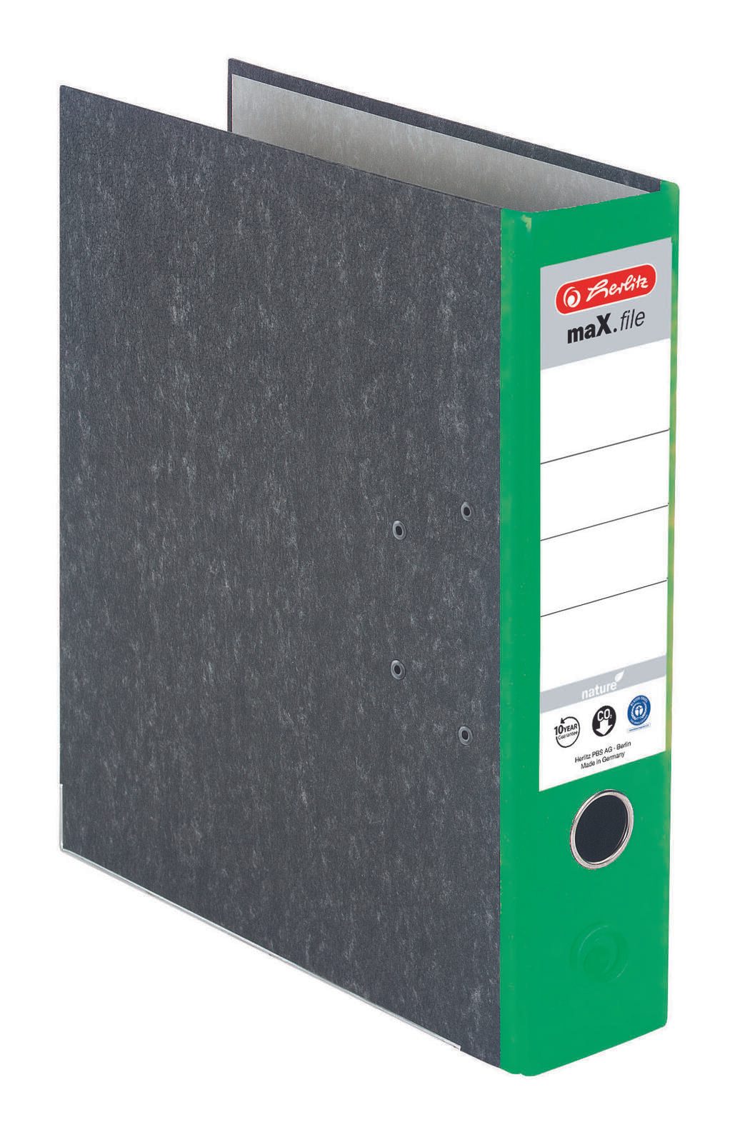 herlitz Ordner Rückenbreite 8 cm DIN A4 Karton rot marmoriert