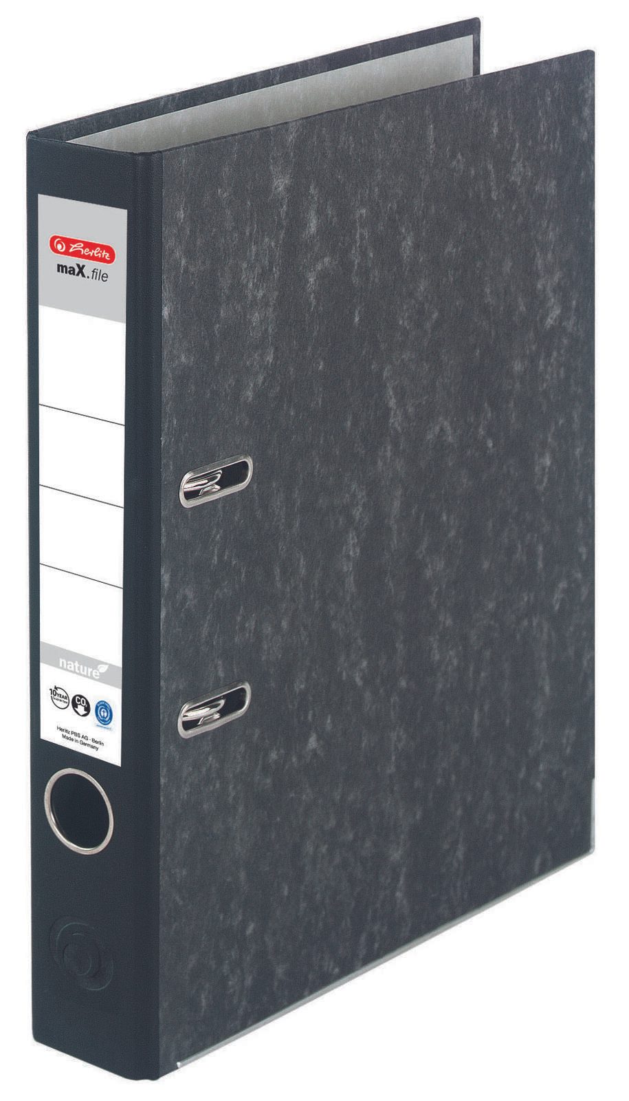 herlitz Ordner Rückenbreite 5 cm DIN A4 Karton schwarz marmoriert