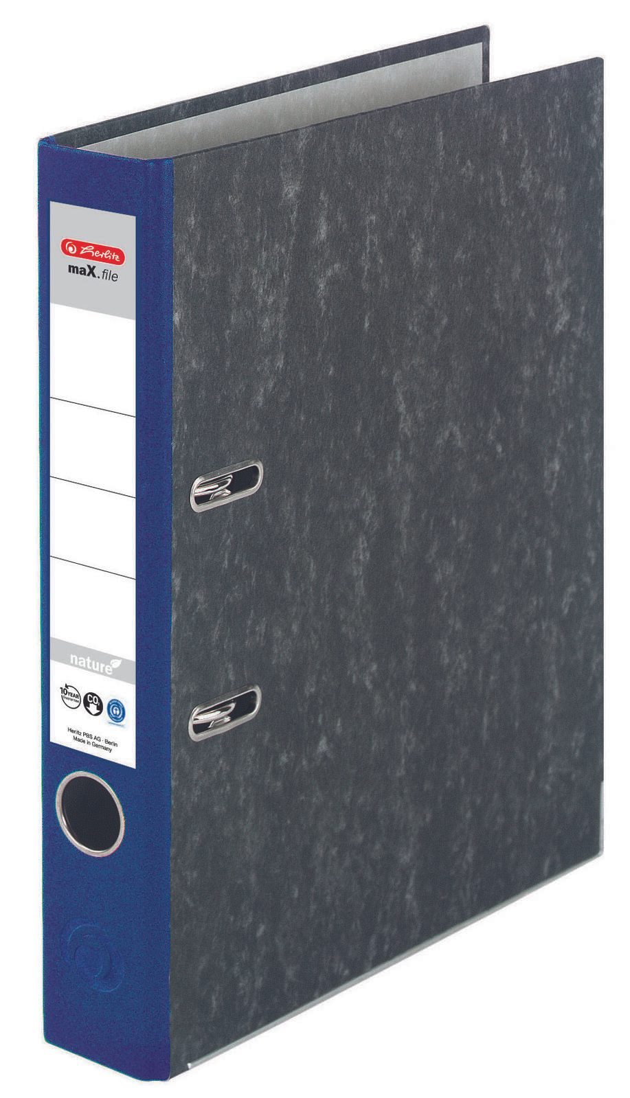 herlitz Ordner Rückenbreite 5 cm DIN A4 Karton blau marmoriert