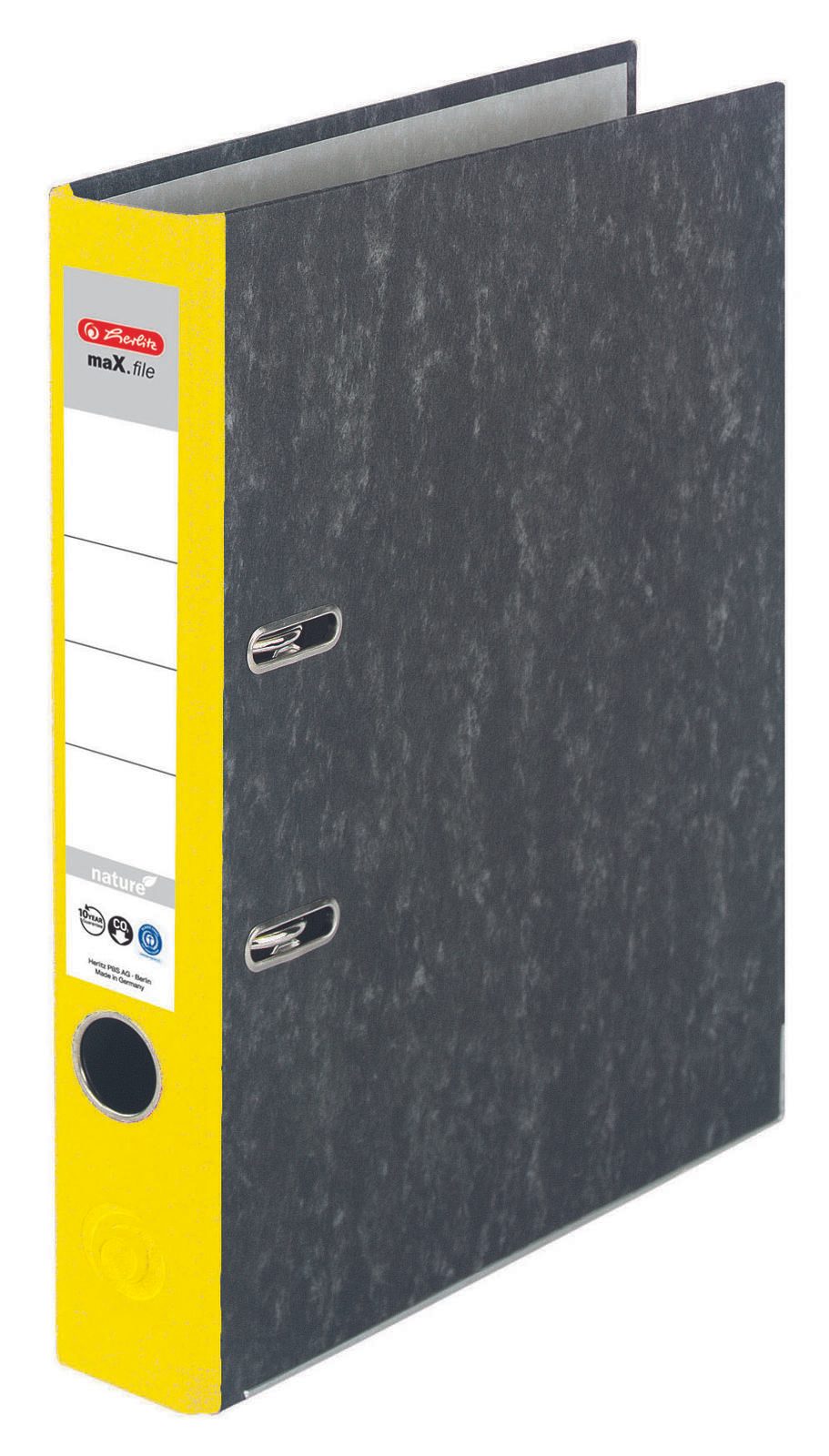 herlitz Ordner Rückenbreite 5 cm DIN A4 Karton gelb marmoriert