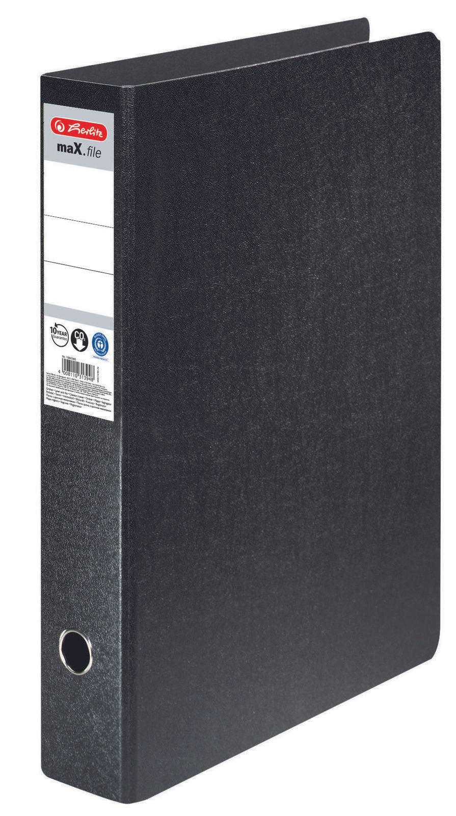 herlitz Ordner Rückenbreite 7.5 cm DIN A3 hoch Karton schwarz marmoriert