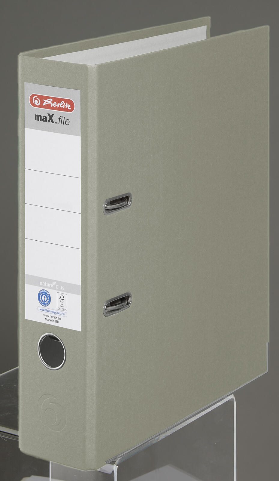 herlitz Ordner Rückenbreite 8 cm DIN A4 Karton grau