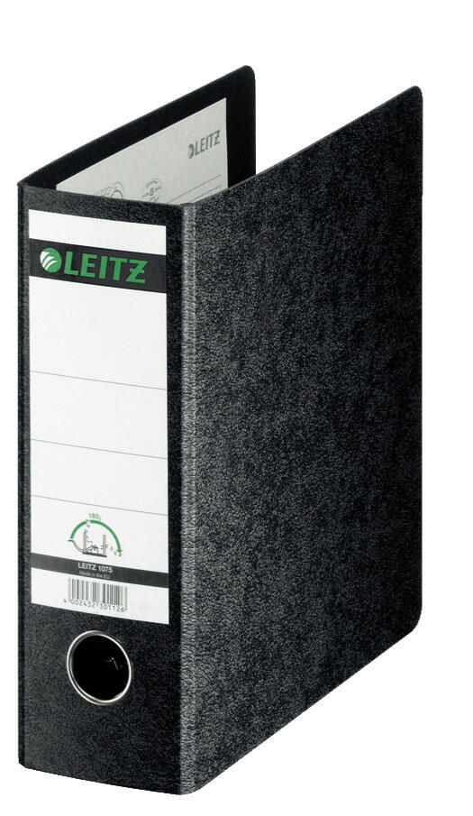 LEITZ Ordner Rückenbreite 7.8 cm DIN A5 hoch Karton schwarz marmoriert