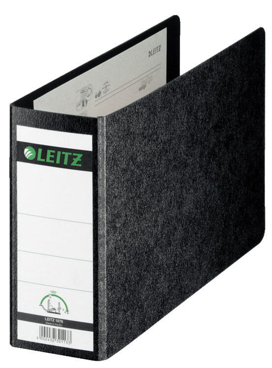 LEITZ Ordner Rückenbreite 8 cm DIN A5 quer Karton schwarz marmoriert