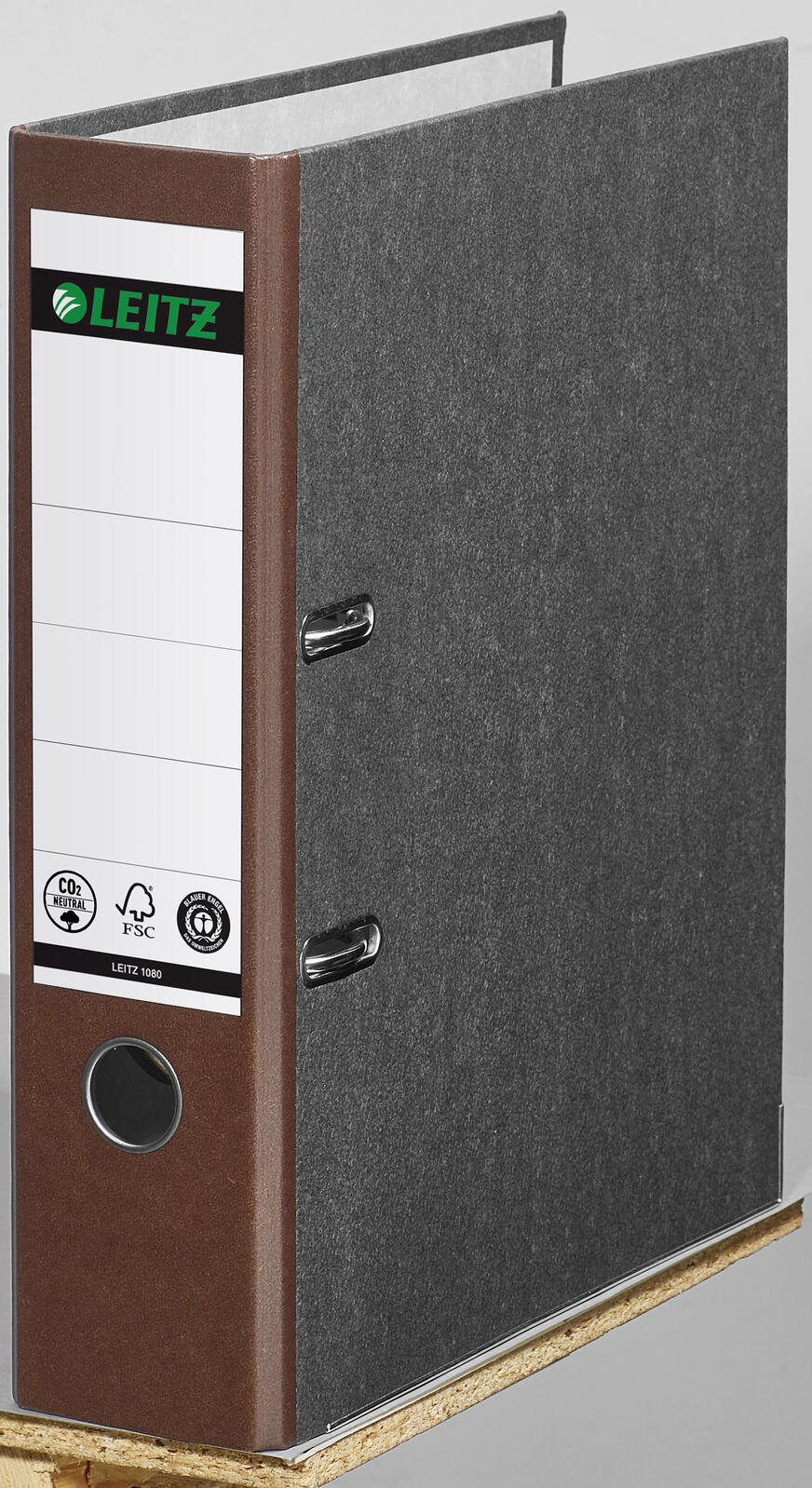 LEITZ Ordner Rückenbreite 8 cm DIN A4 Karton braun marmoriert