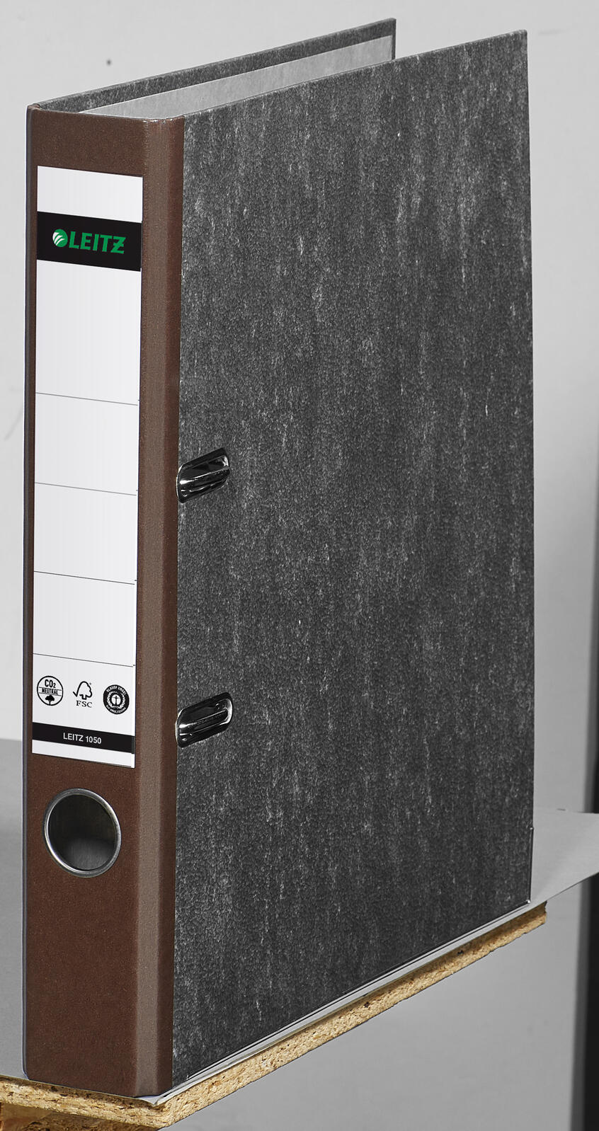 LEITZ Ordner Rückenbreite 5.2 cm DIN A4 Karton braun marmoriert