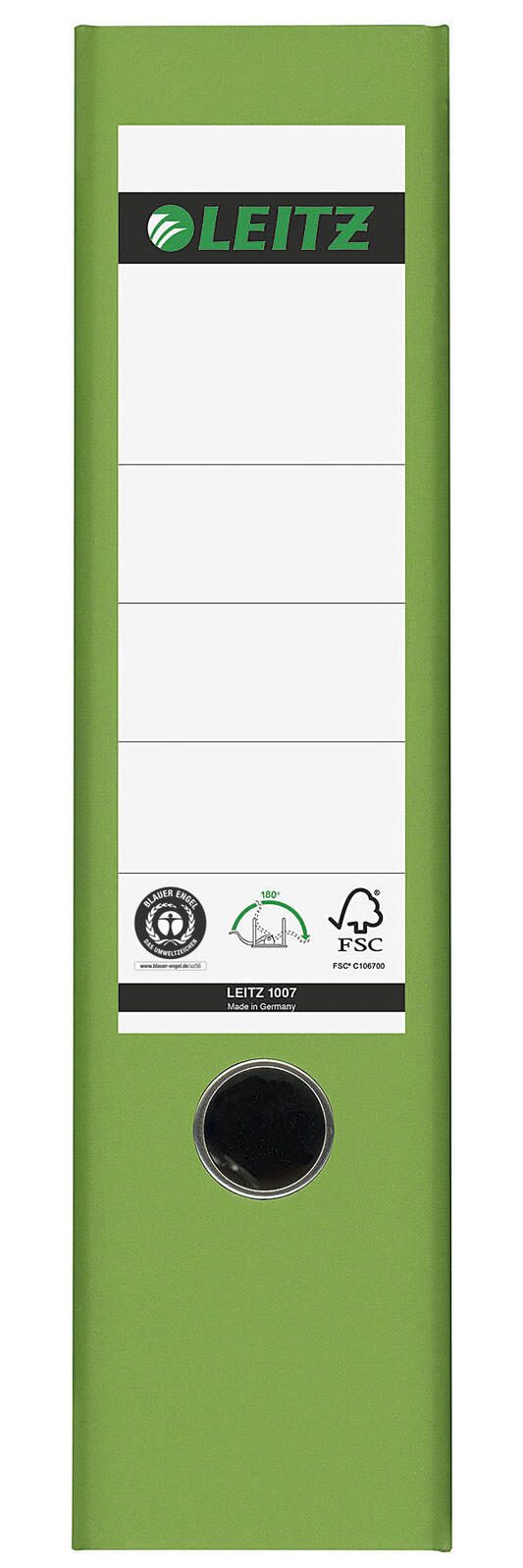LEITZ Ordner Rückenbreite 8 cm DIN A4 Karton hellgrün