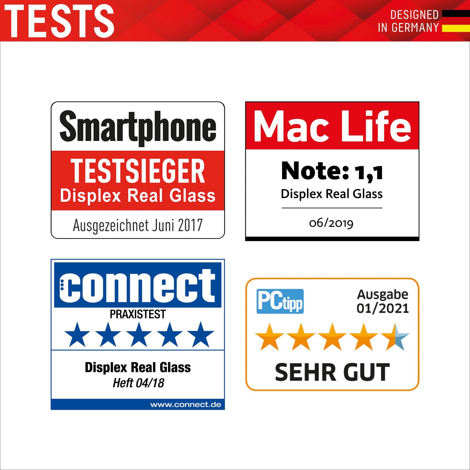 DISPLEX Panzerglas (10H, 2D) für Apple iPhone 12/12 Pro, Eco-Montagerahmen, kratzer-resistent