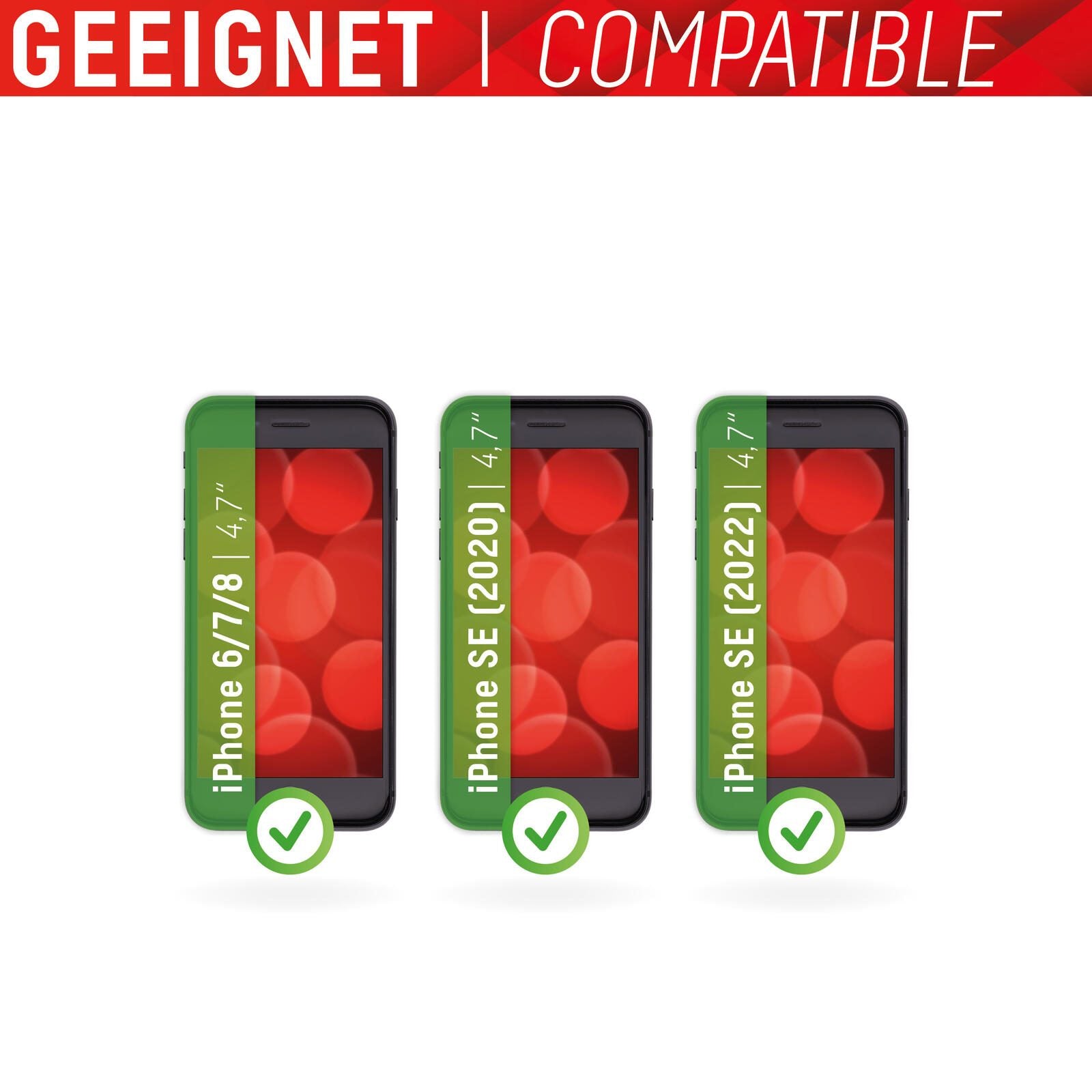 DISPLEX Privacy Panzerglas (10H) für Apple iPhone 6/7/8/SE (2020/2022), Montagerahmen, Privacy Filter