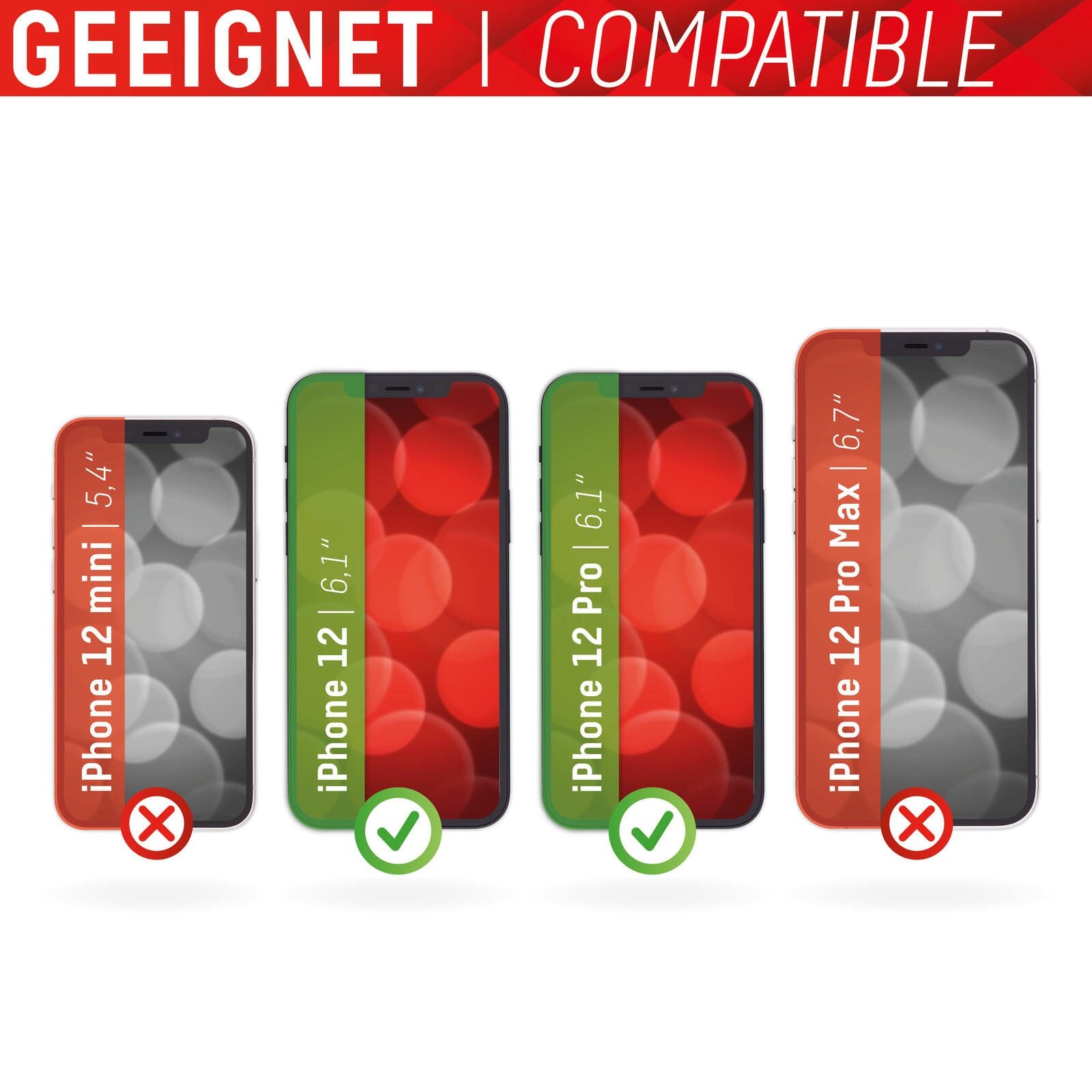 DISPLEX Privacy Panzerglas (10H) für Apple iPhone 12/12 Pro, Eco-Montagerahmen, Privacy Filter