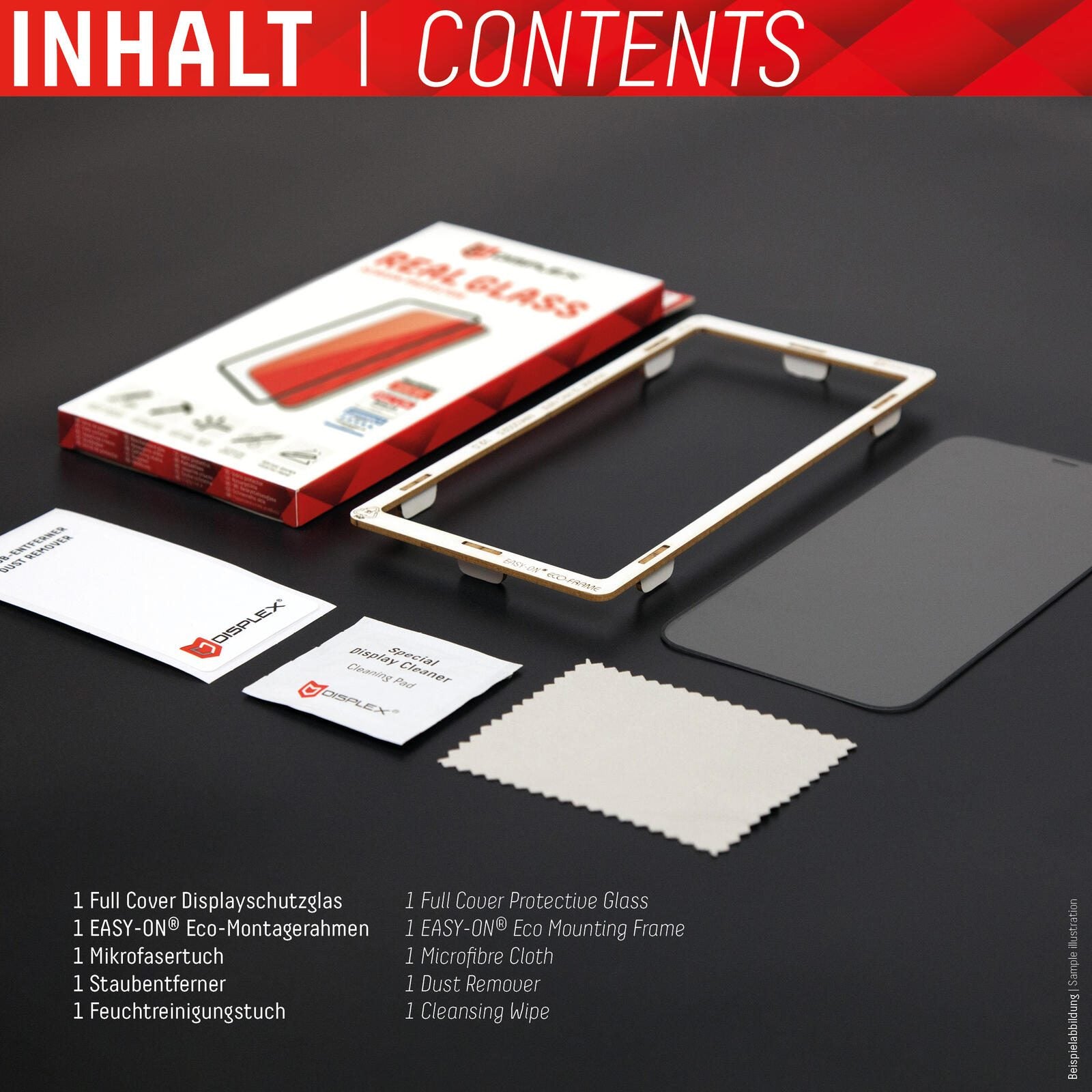 DISPLEX Panzerglas (10H) für Apple iPhone 14 Pro, Eco-Montagerahmen, Full Cover