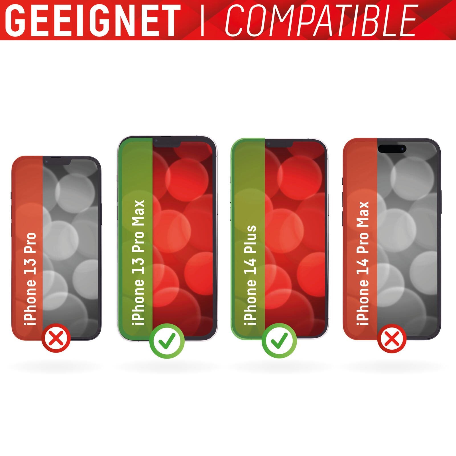 DISPLEX Panzerglas (10H) für Apple iPhone 13 Pro Max/14 Plus, Eco-Montagerahmen, Full Cover