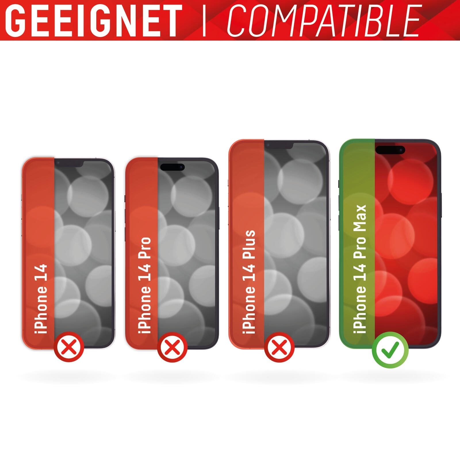 DISPLEX Panzerglas (10H) für Apple iPhone 14 Pro Max, Eco-Montagerahmen, Full Cover