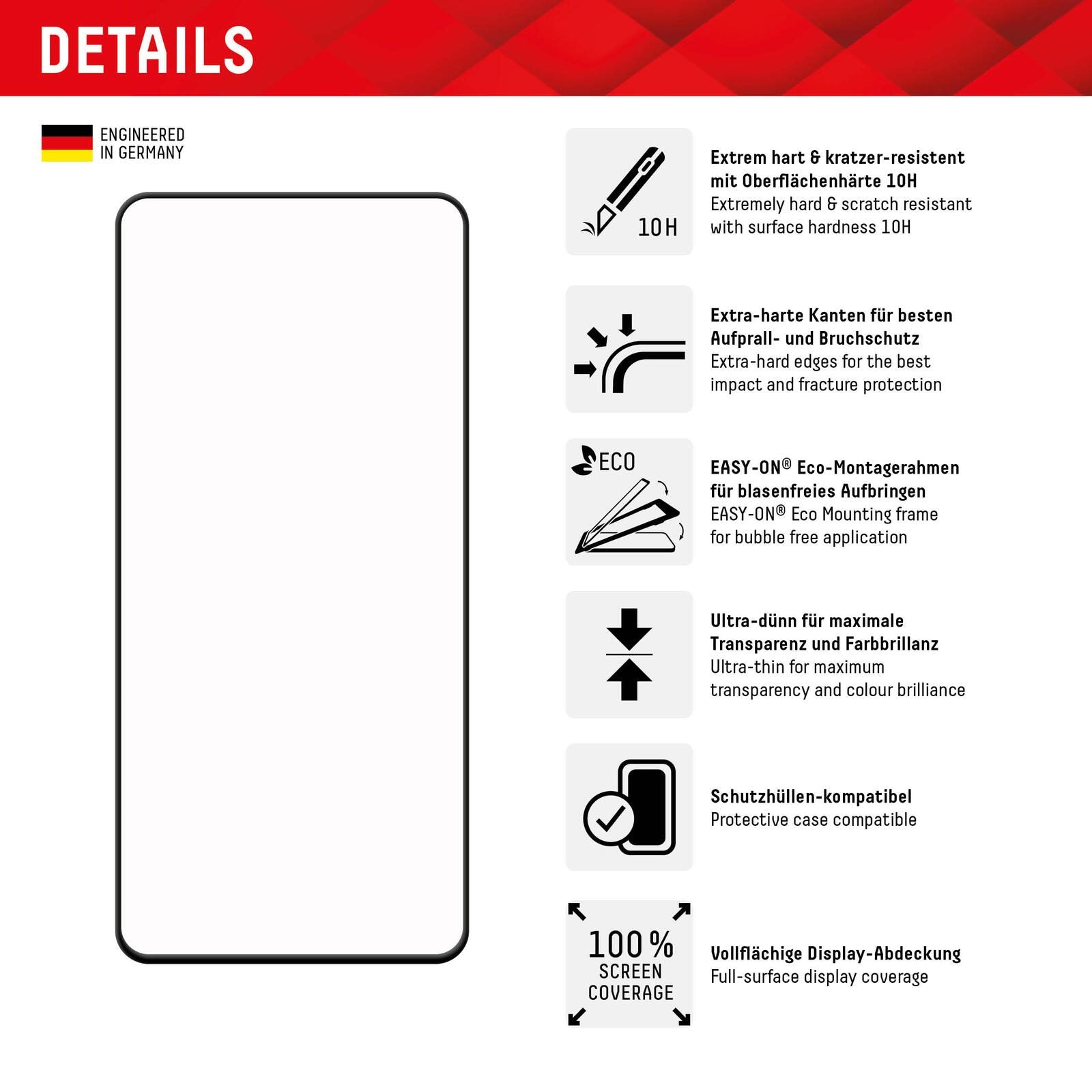 DISPLEX Premium Full Cover Schutzglass für Samsung Galaxy S22+/S23+