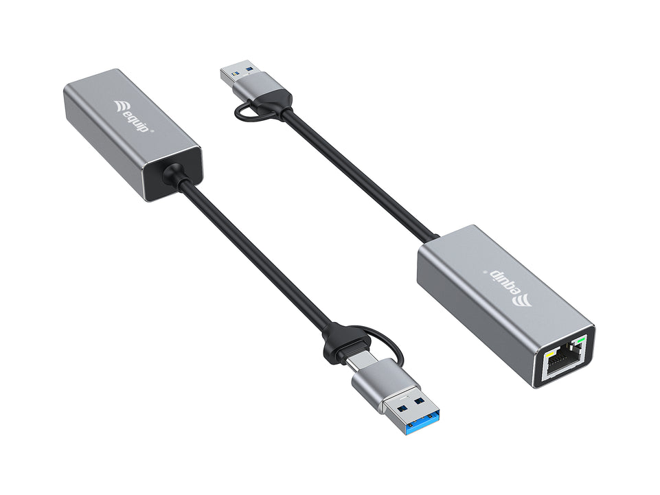 Equip Adapter USB-C -> RJ45 10/100/1000/2500 Mbps + USB-A