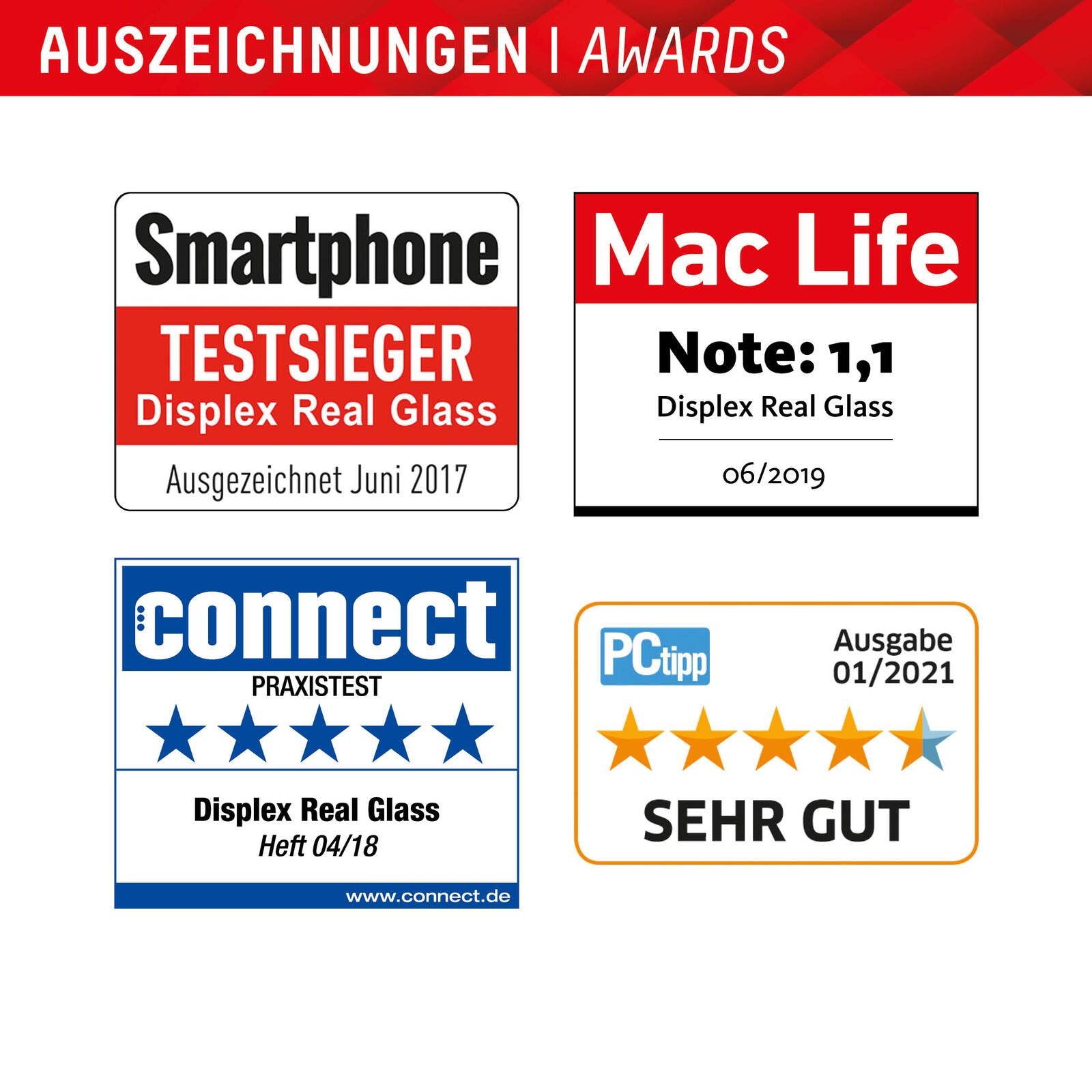 DISPLEX Panzerglas (10H, 2D) für Google Pixel 7, Eco-Montagerahmen, kratzer-resistent