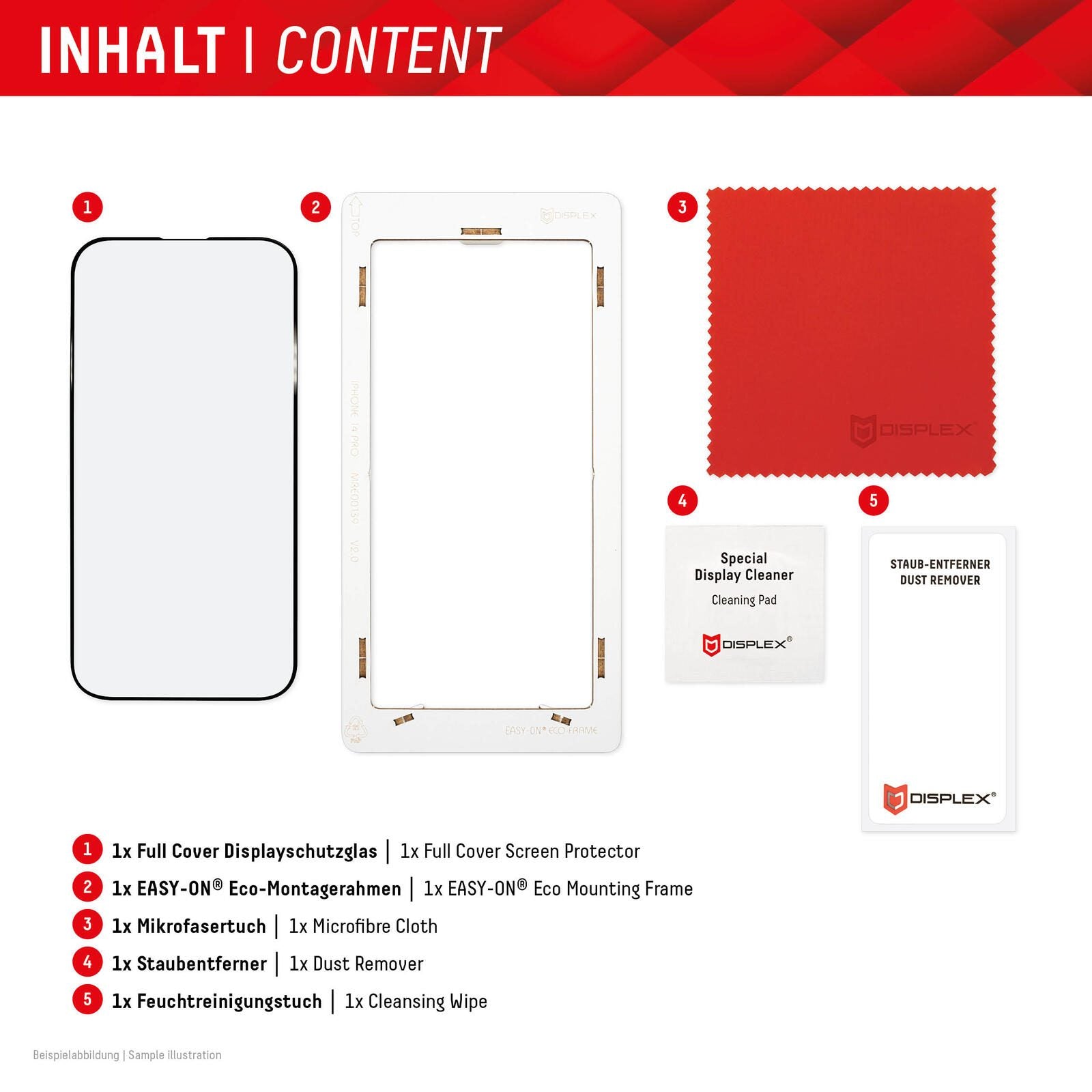 DISPLEX Panzerglas (10H) für Apple iPhone 15/15 Pro