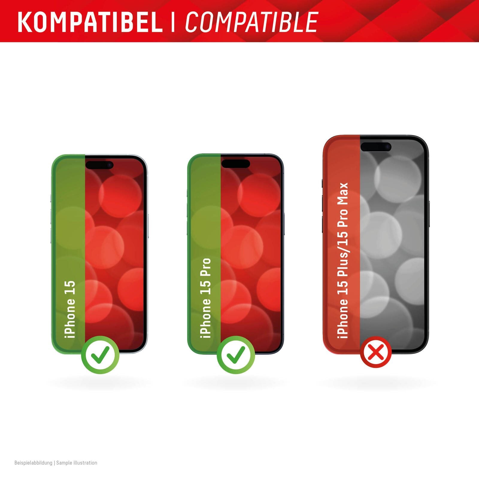 DISPLEX Panzerglas (10H) für Apple iPhone 15/15 Pro