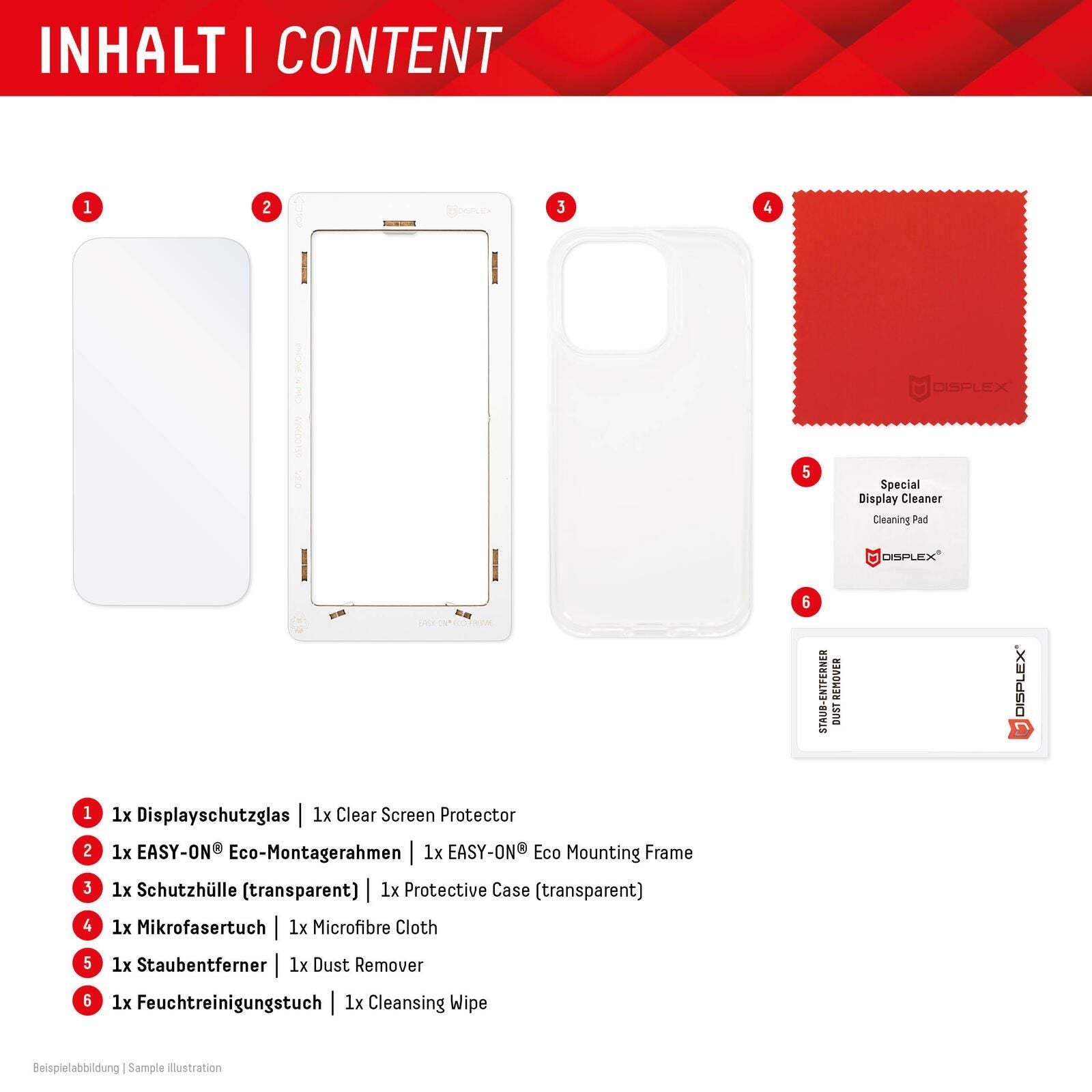 DISPLEX Panzerglas + Schutzhülle für Apple iPhone 15 Pro