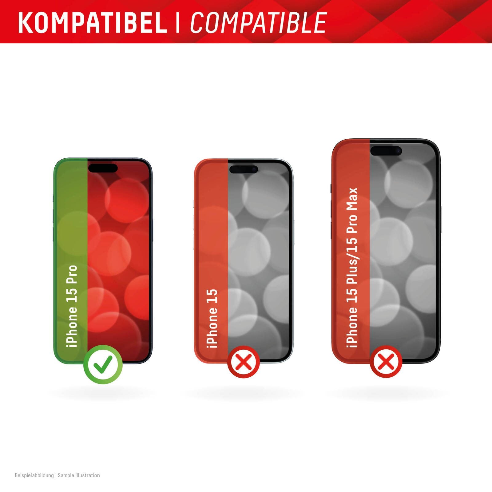 DISPLEX Panzerglas + Schutzhülle für Apple iPhone 15 Pro