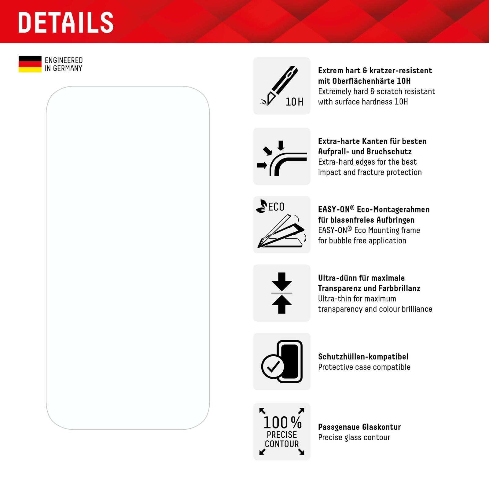 DISPLEX Panzerglas + Schutzhülle für Apple iPhone 15 Plus