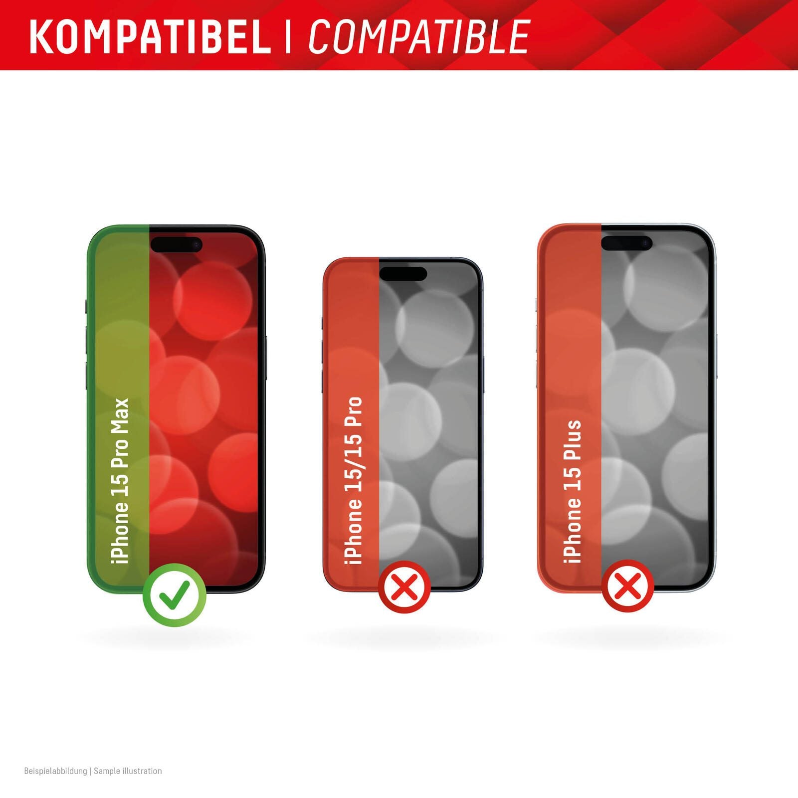 DISPLEX Panzerglas + Schutzhülle für Apple iPhone 15 Pro Max