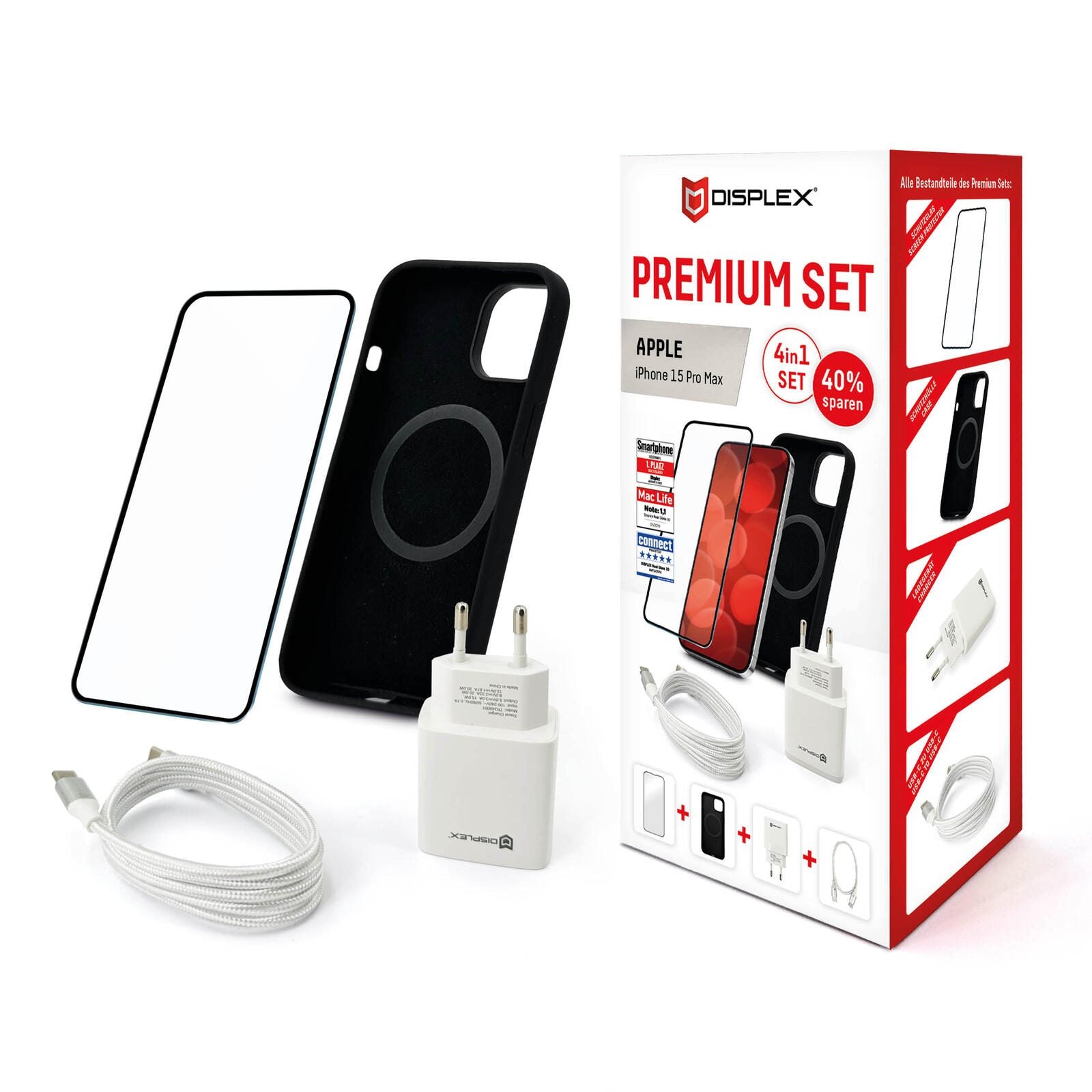 DISPLEX Premium-Starterset für Apple iPhone 15 Pro Max