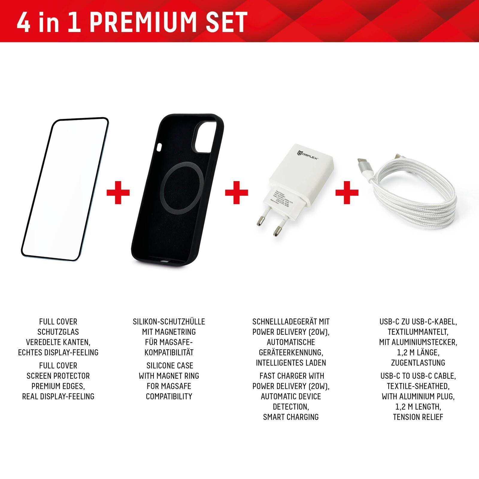 DISPLEX Premium-Starterset für Apple iPhone 15 Pro Max