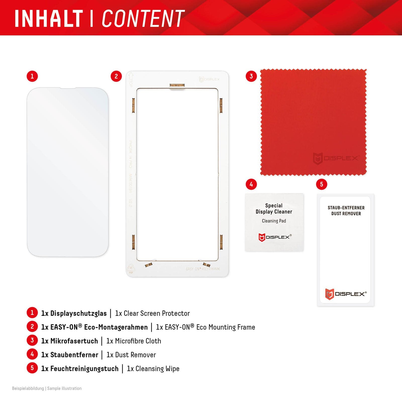 DISPLEX Panzerglas (10H, 2D) für Samsung Galaxy A05s, Eco-Montagerahmen, kratzer-resistent