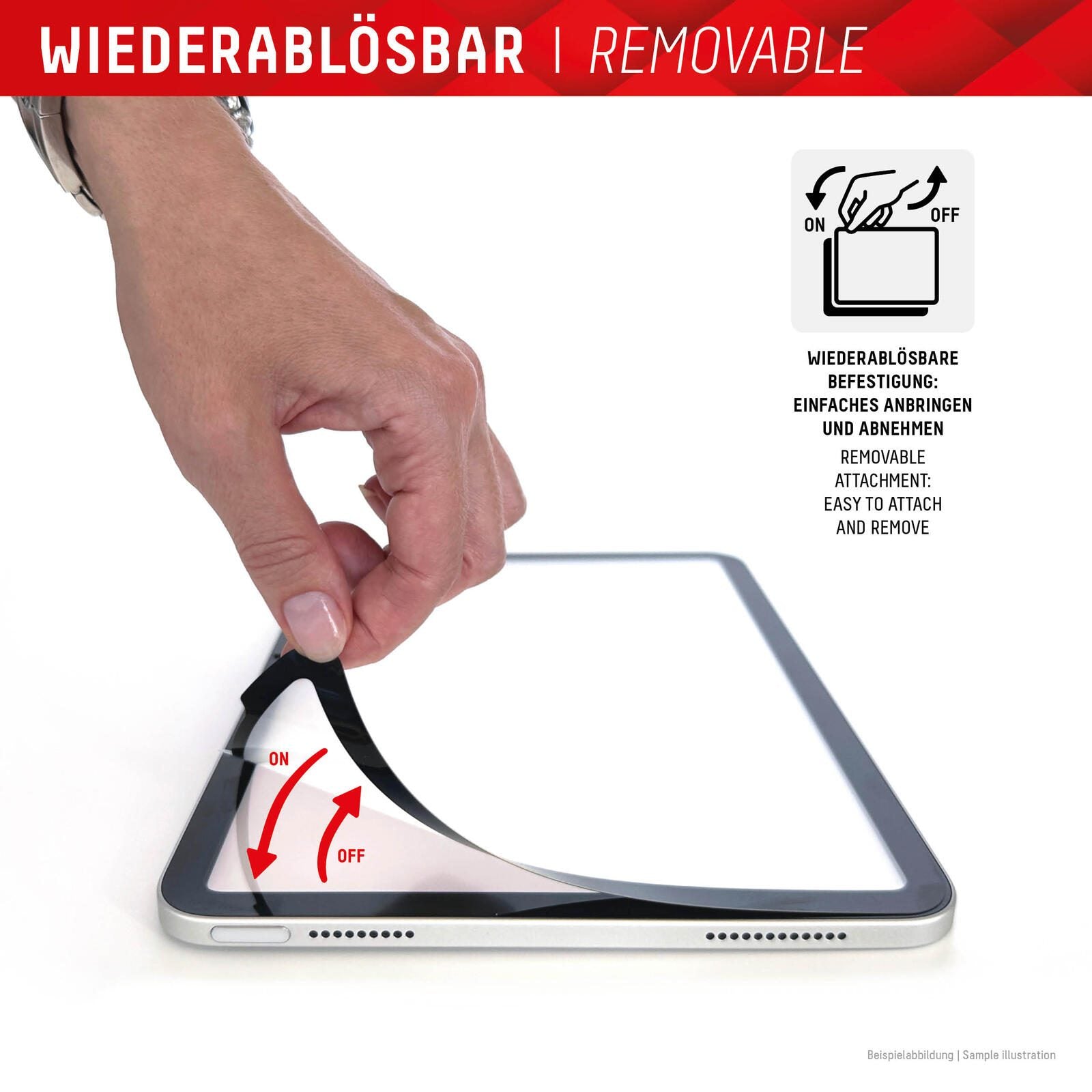 DISPLEX TABLET PAPERSENSE für iPad (7./8./9. Gen.)/Air (3. Gen.), wiederablösbare Schreibfolie und Zeichenfolie mit Pape