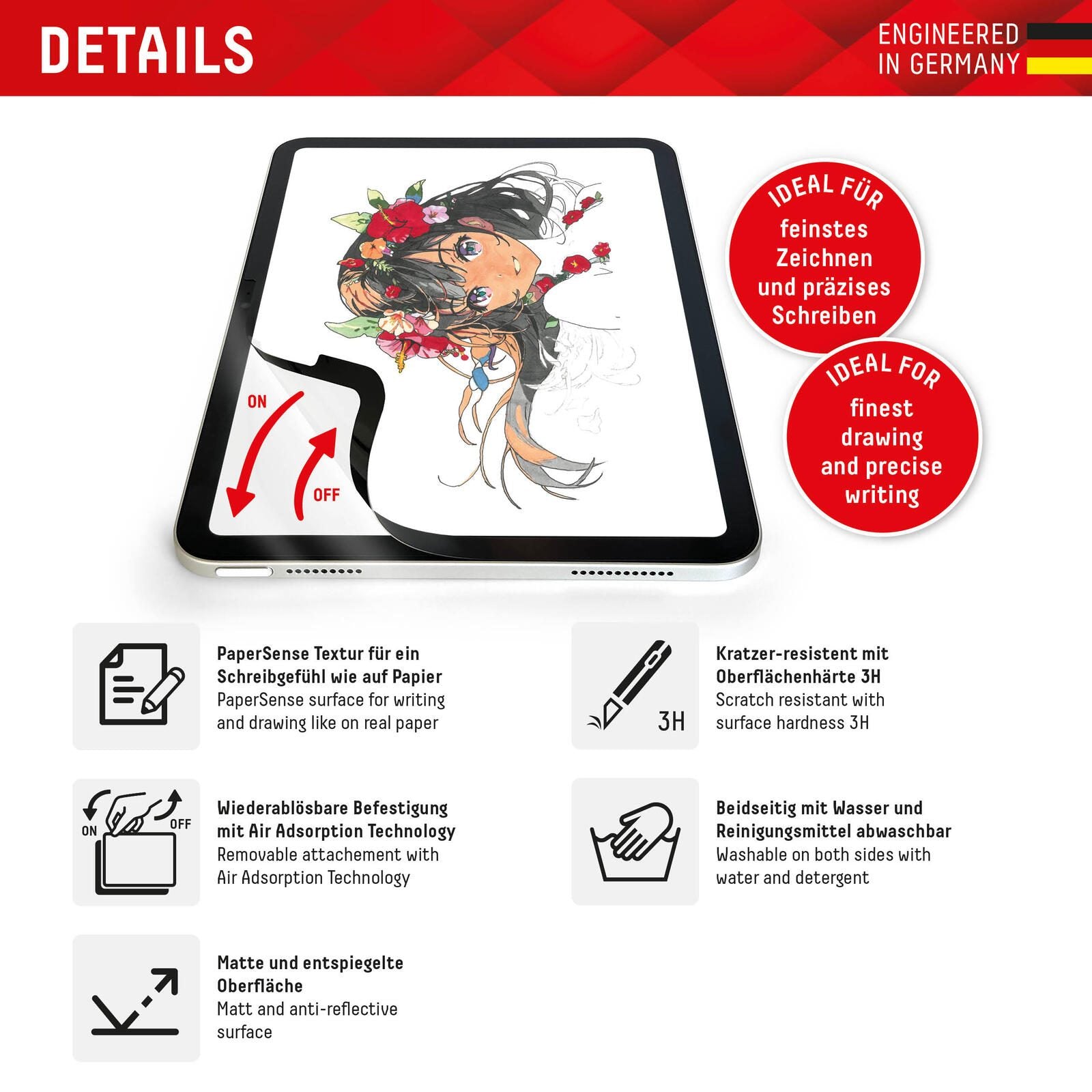 DISPLEX PaperSense iPad 10,9' (10. Gen.) / iPad 11' (11. Gen.) / Air 11' (2024/2025)
